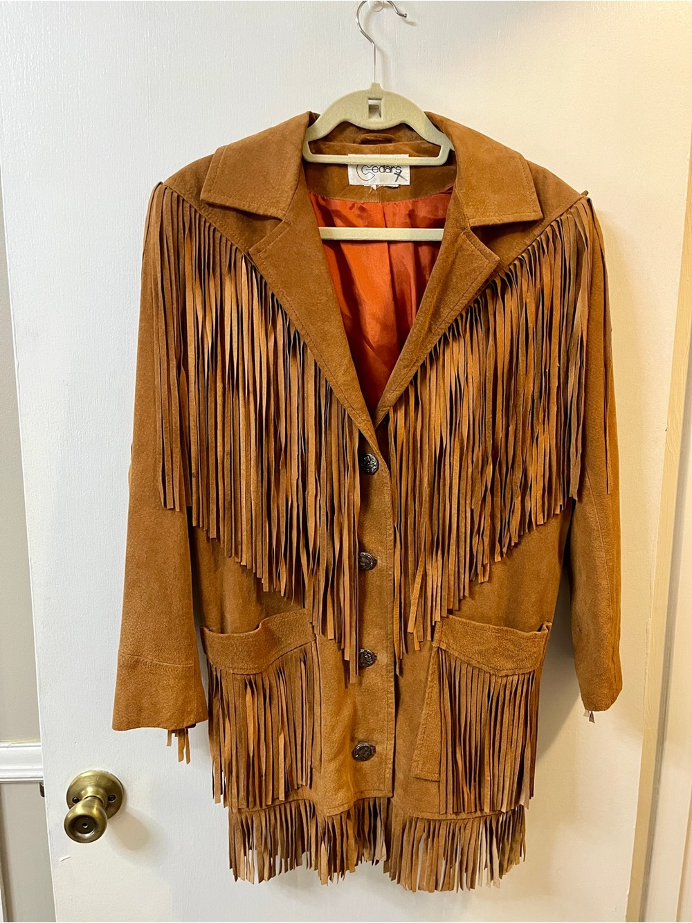 Vintage Boho Western Fringe Suede Jacket